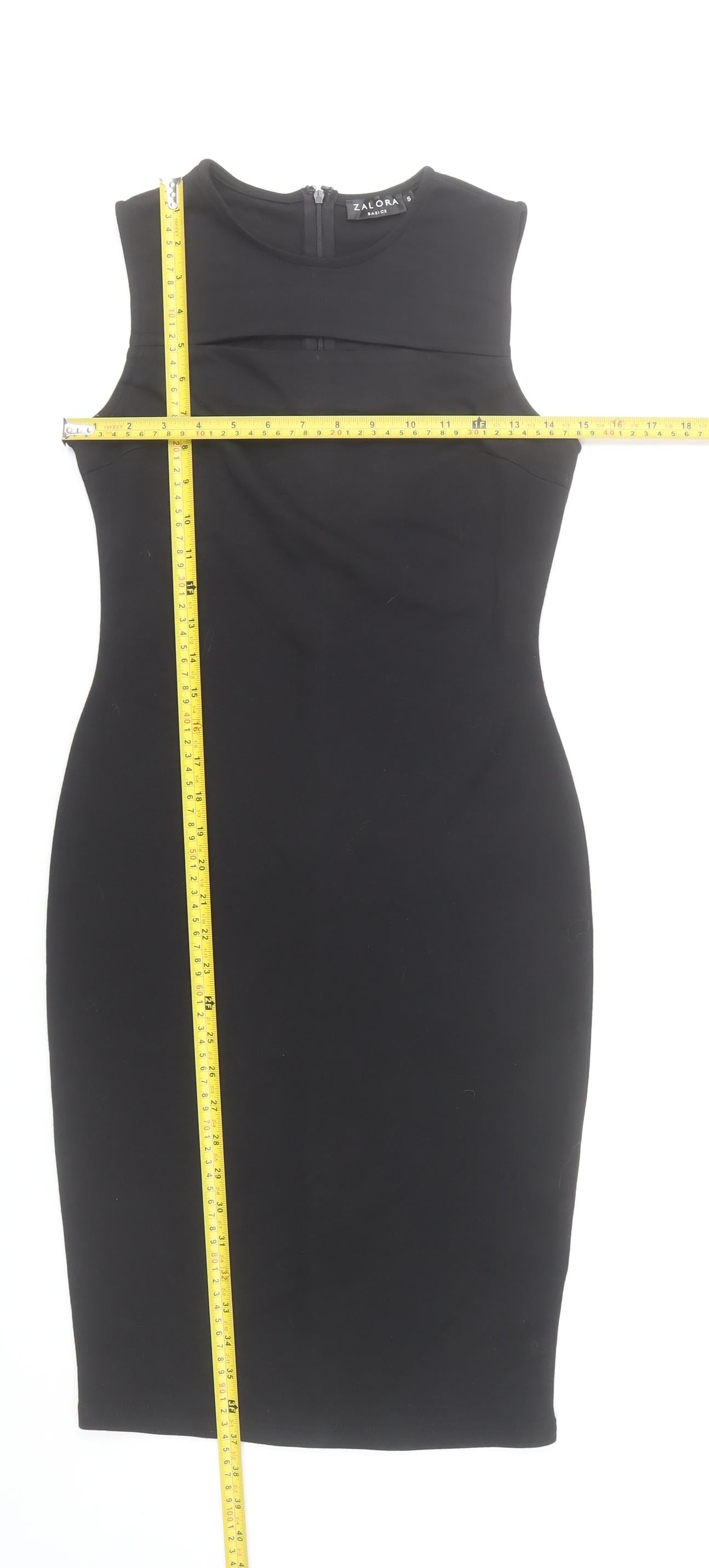 Zalora Women’s Black Sleeveless Bodycon Dress Size S Knee Length