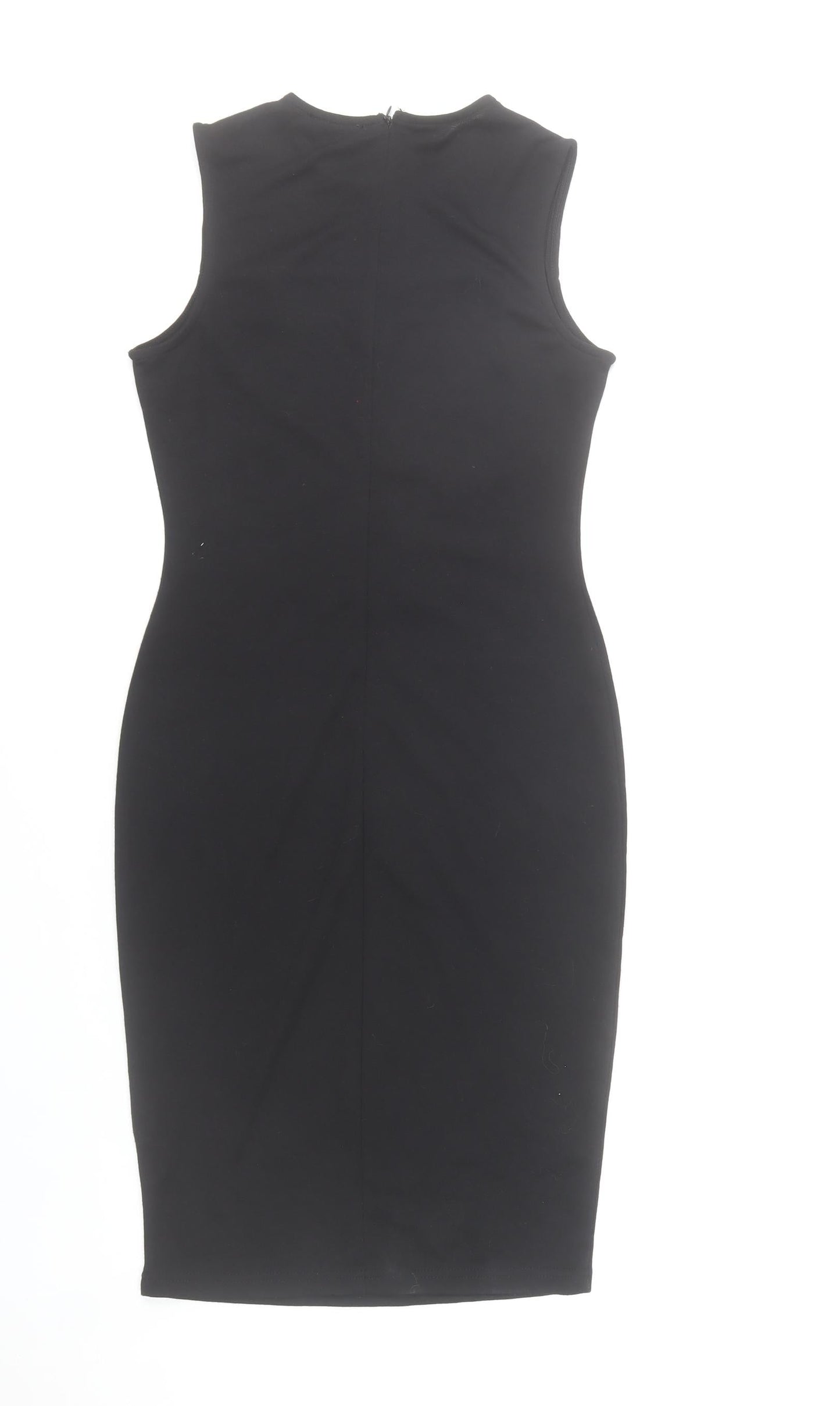 Zalora Women’s Black Sleeveless Bodycon Dress Size S Knee Length