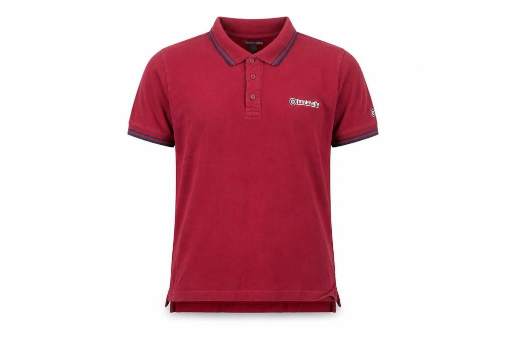 Lambretta Men’s Red Polo Shirt Small Twin Tipped Cotton