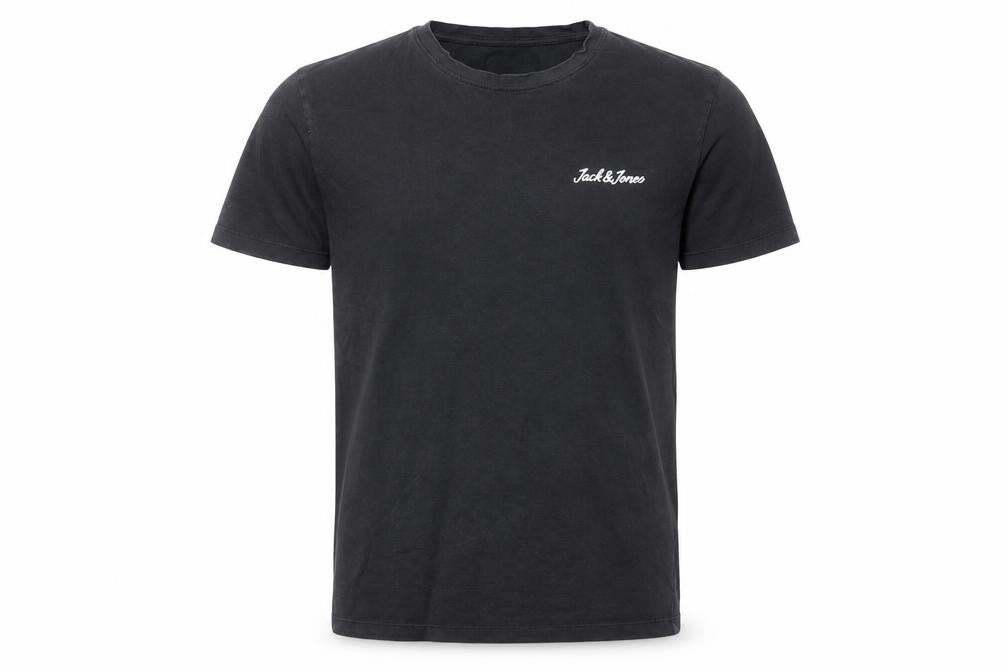 Jack & Jones Men's Black Small Crew Neck Cotton T-Shirt