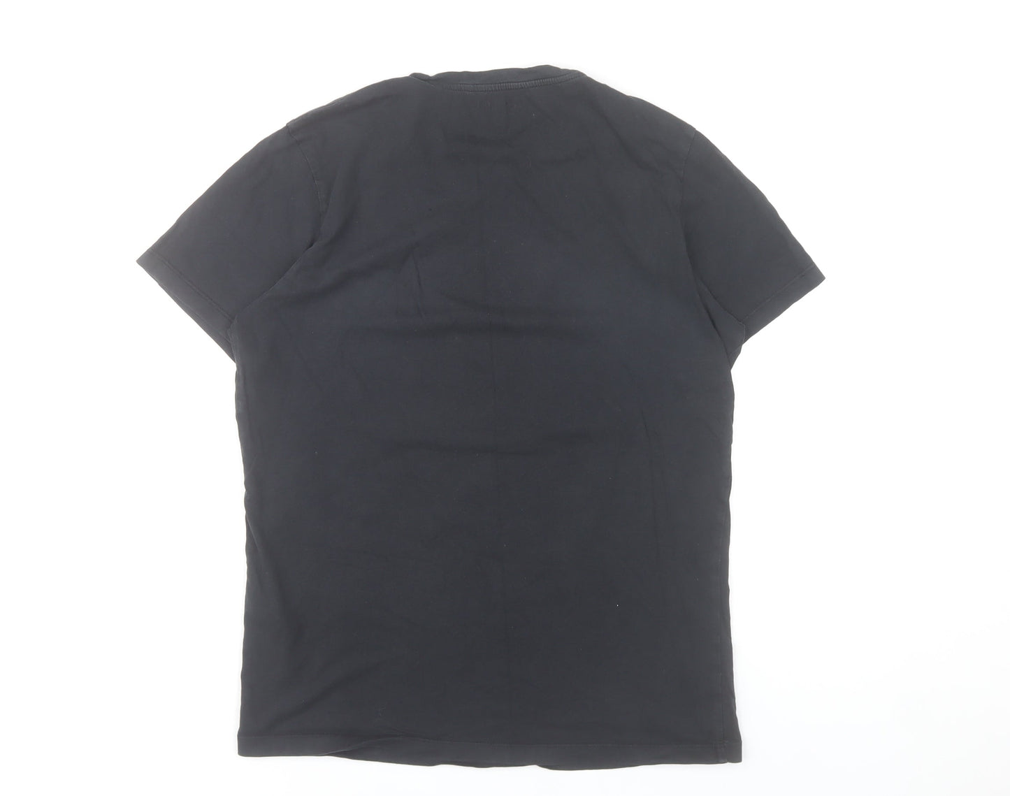 Jack & Jones Men's Black Small Crew Neck Cotton T-Shirt