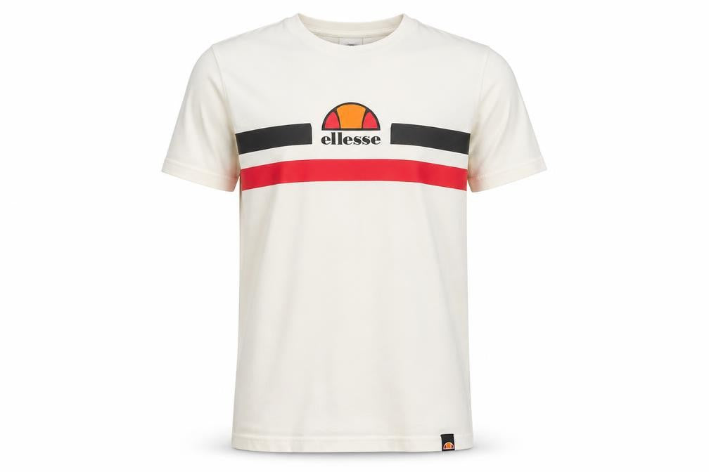 Ellesse Mens XS White Logo Graphic Cotton Crew Neck T-Shirt