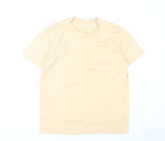 Dunnes Stores Men’s Beige Cotton Crew Neck T-Shirt Size M