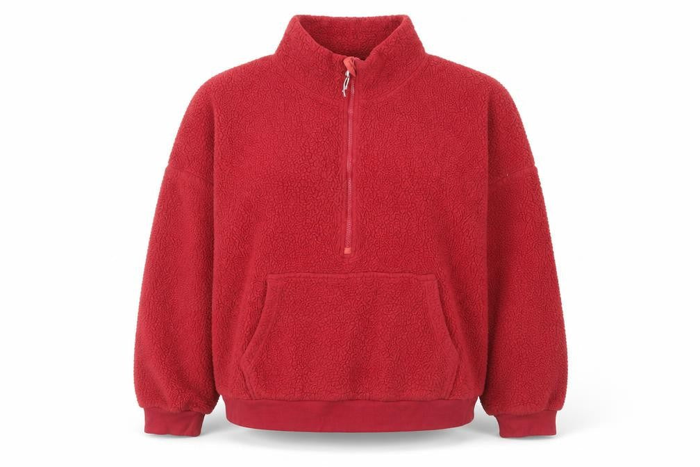 Dunnes Women’s Red Fleece Sweatshirt XL 1/2 Zip Pullover