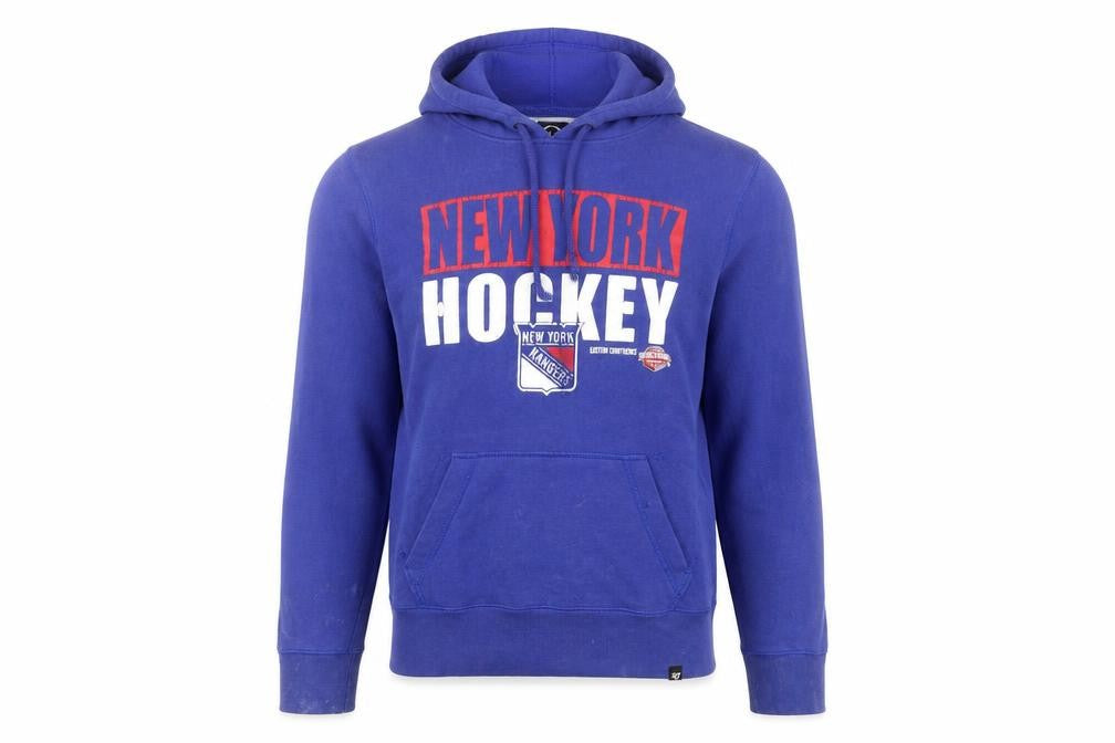 '47 Men’s Blue Pullover Hoodie Small New York Hockey Graphic Fleece
