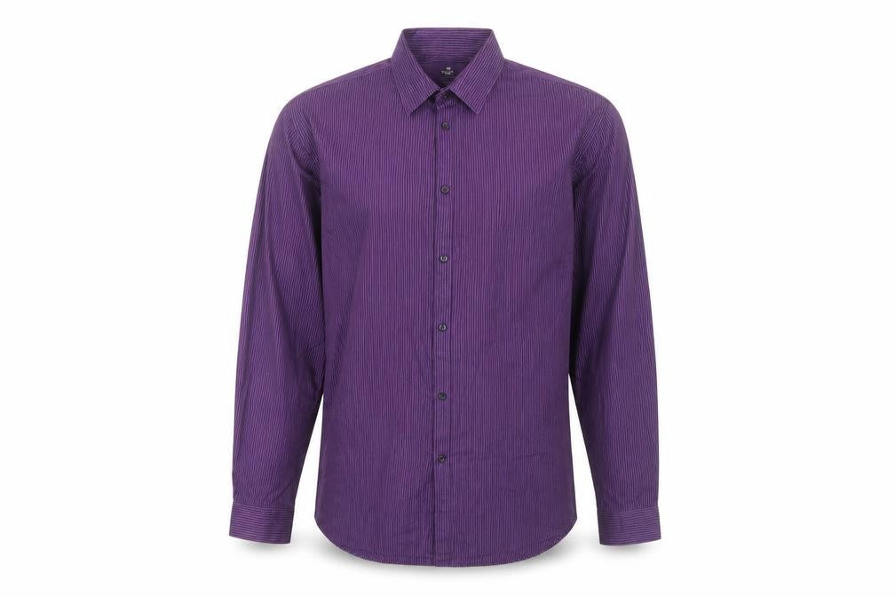 Next Men’s Purple Striped Dress Shirt Size 16 Long Sleeve Formal