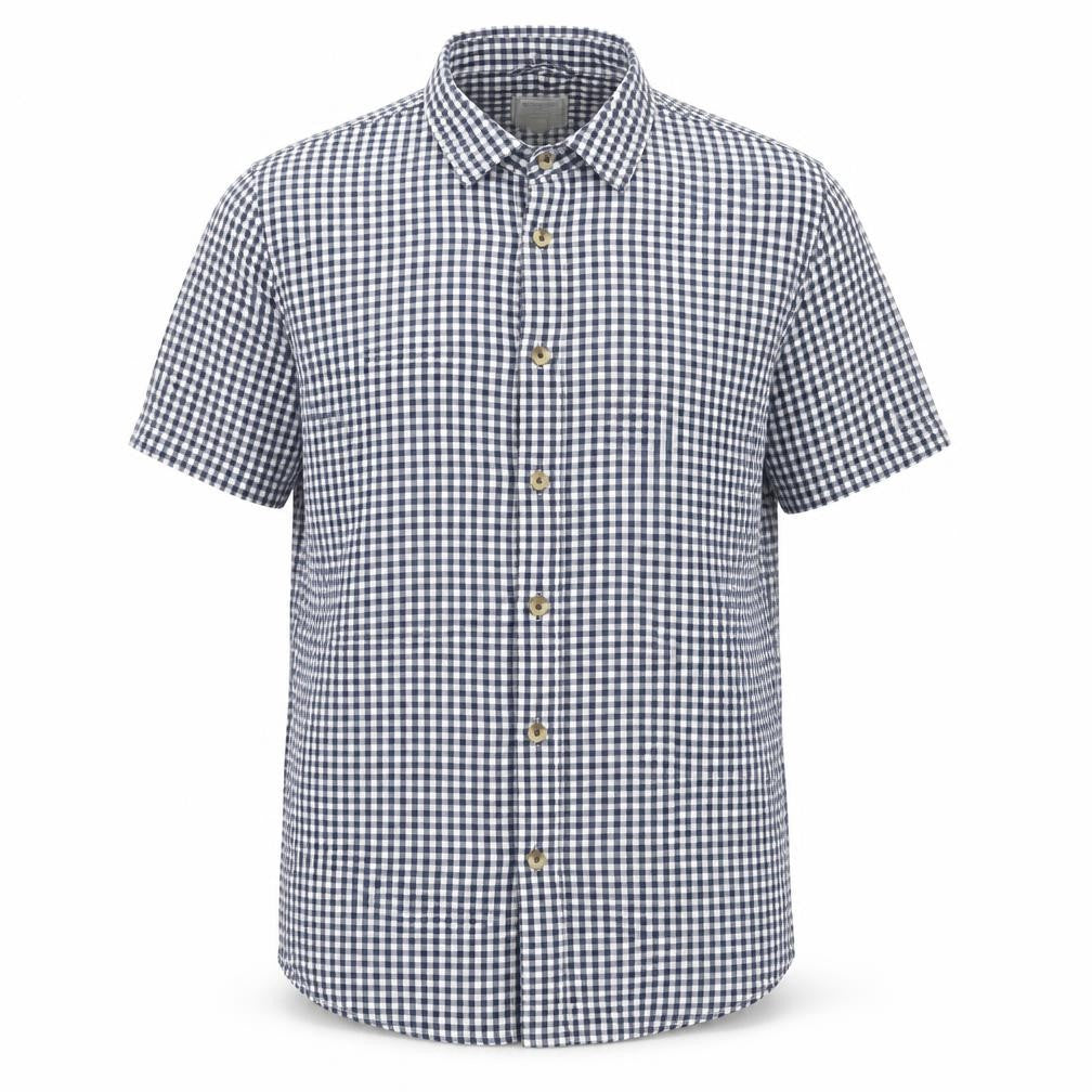 Mountain Warehouse Men's Blue Check Cotton Short Sleeve Shirt L