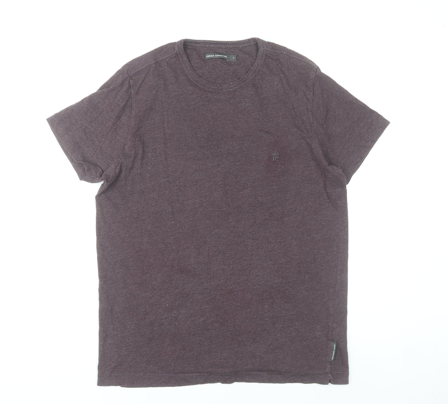 French Connection Men's Purple Crew Neck Short Sleeve T-Shirt Size L