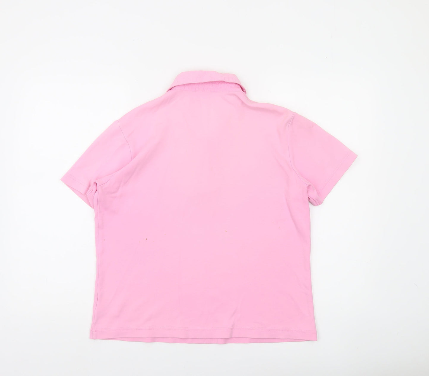 Jumper Womens Pink Cotton Polo Shirt L Collared Short Sleeve Casual