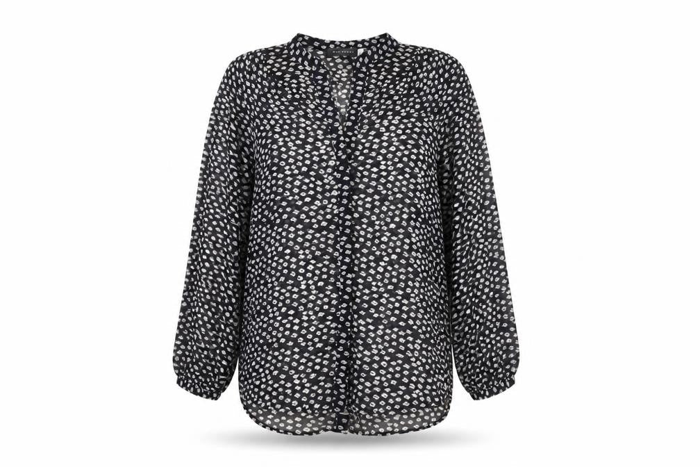 Mint Velvet Women’s Black Animal Print Tunic Blouse XS