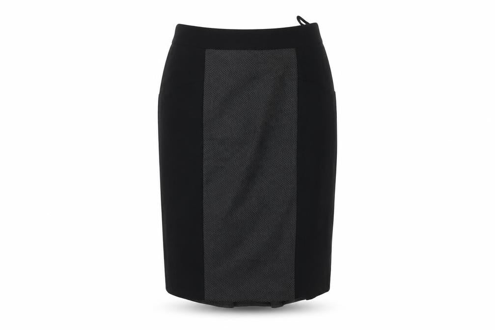 South Womens Black Grey Pencil Skirt UK 12 Workwear Business Lined