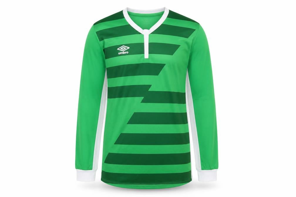Umbro Boys Green Football Jersey Long Sleeve Sports Top 13 Years