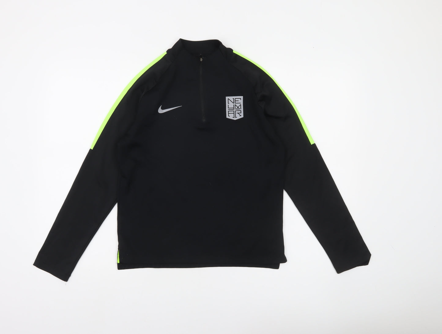 Nike Boys Black 12-13 Years Football Training Top Dri-Fit Long Sleeve