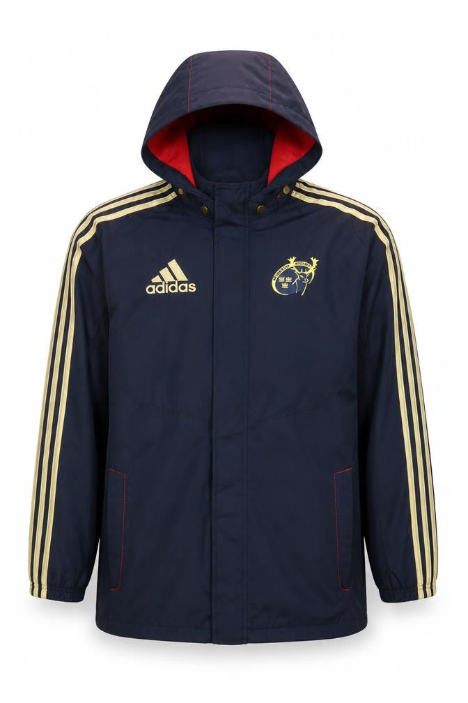 Adidas Teens Blue Waterproof Hooded Sports Jacket Size 164