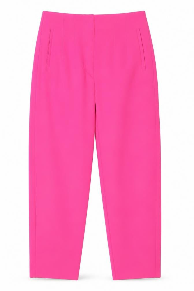 Savida Women’s Pink Slim Fit Pleated Trousers Size 12