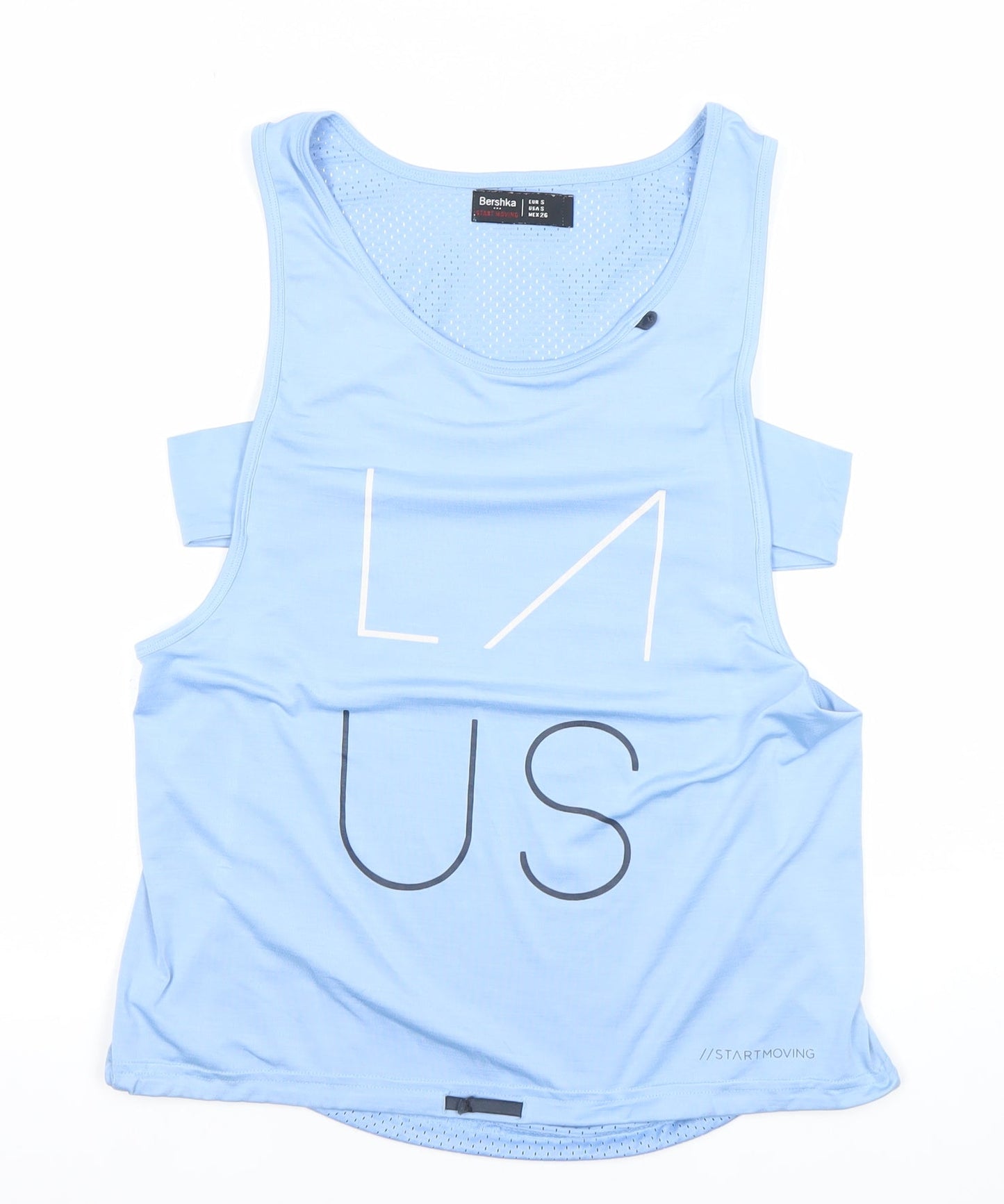 Bershka Womens Blue Activewear Tank Top Size 8 Regular Fit