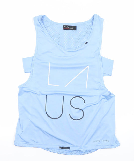 Bershka Womens Blue Activewear Tank Top Size 8 Regular Fit
