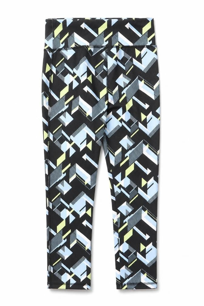 Dunnes Stores Girls Black Geometric Print Activewear Leggings Age 5 Years