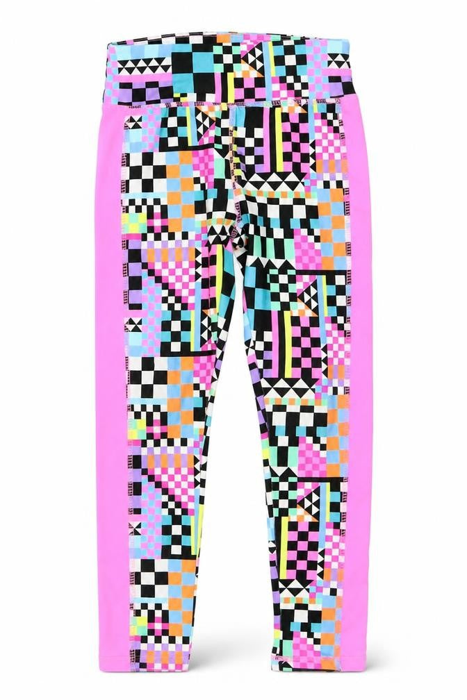 Dunnes Stores Girls Multicoloured Geometric Leggings Size 5 Years Slim Fit