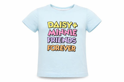 Front view of Disney girls’ blue minnie daisy graphic t-shirt 5-6 years cotton