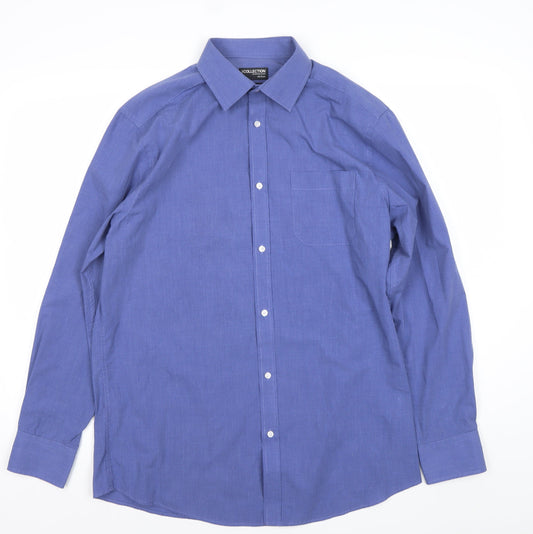Debenhams Men’s Blue Classic Fit Long Sleeve Dress Shirt 16 40.5cm