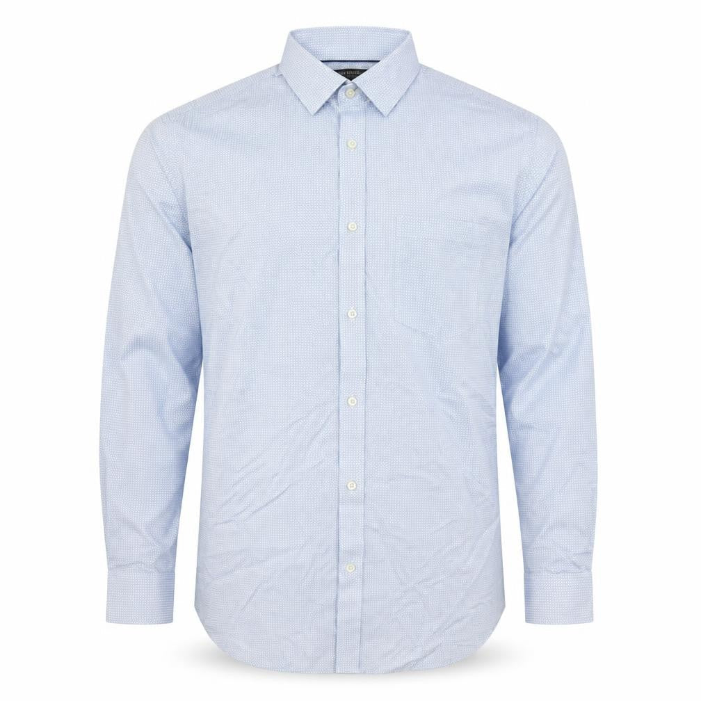 Banana Republic Men's Blue Geometric Long Sleeve Classic Fit Dress Shirt L