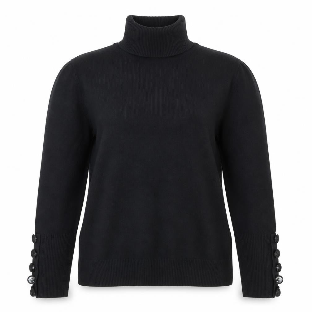 Savida Womens Black Roll Neck Pullover Jumper Size 12