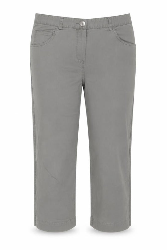 Punt Roma Women's Grey Cropped Jeans Size 12 Regular Fit Cotton Blend