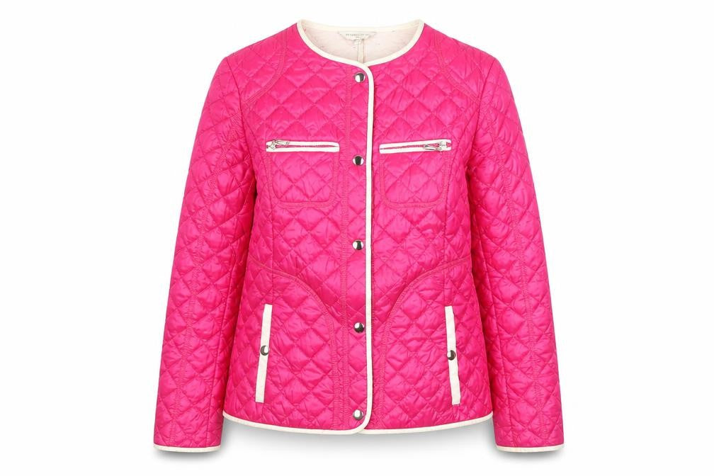 On Parle De Vous Women’s Pink Quilted Jacket Size 12 Mid-Length