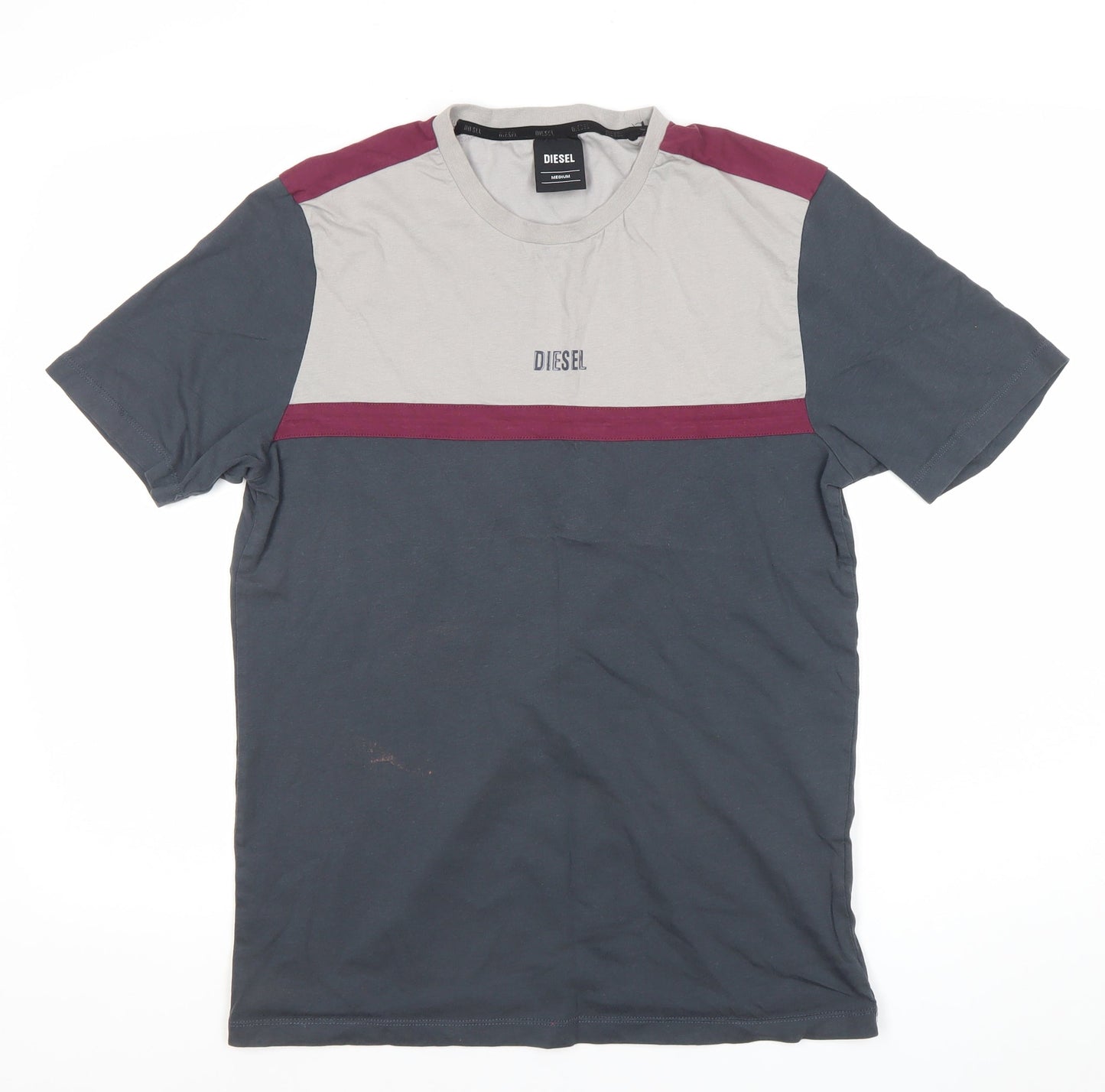 Diesel Men's Multicolour Cotton T-Shirt Medium Crew Neck Logo