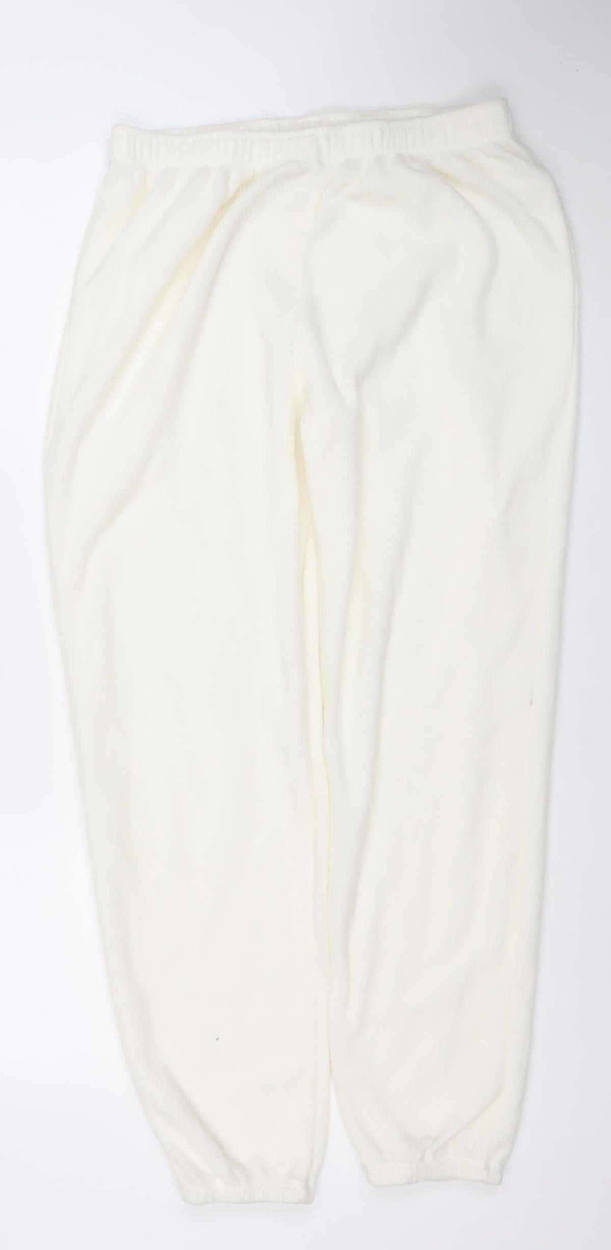 women'secret Women Ivory Fleece Sweatpants M Elastic Waist