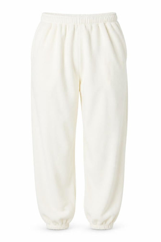 women'secret Women Ivory Fleece Sweatpants M Elastic Waist