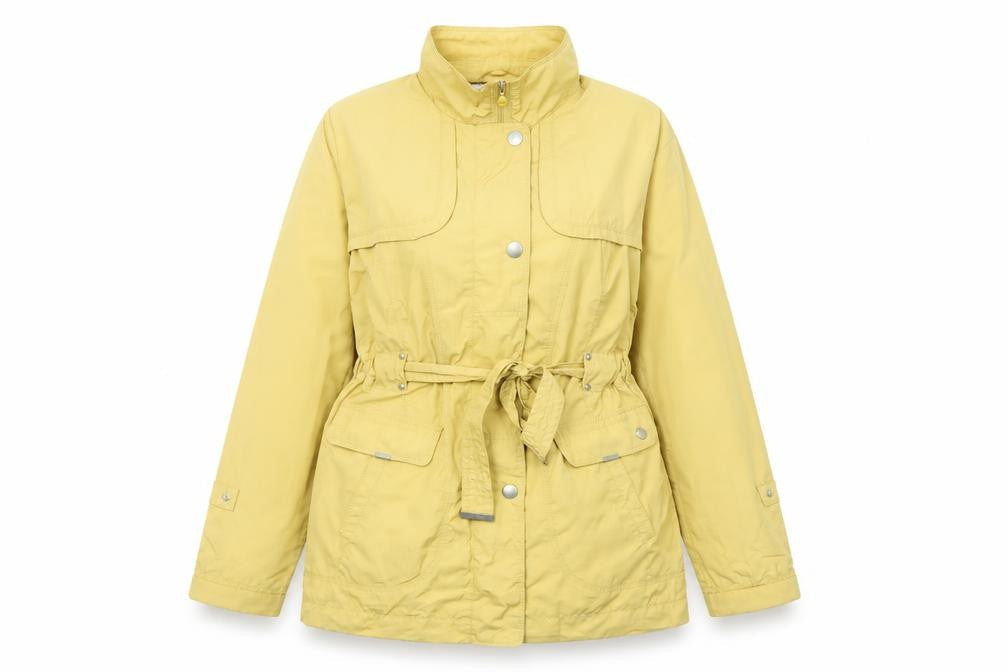 Paco Boutique Women’s Yellow Parka Jacket Size L Mid-Length Polyester