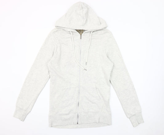 Pull & Bear Men’s Grey Full Zip Hoodie Size S Cotton Blend