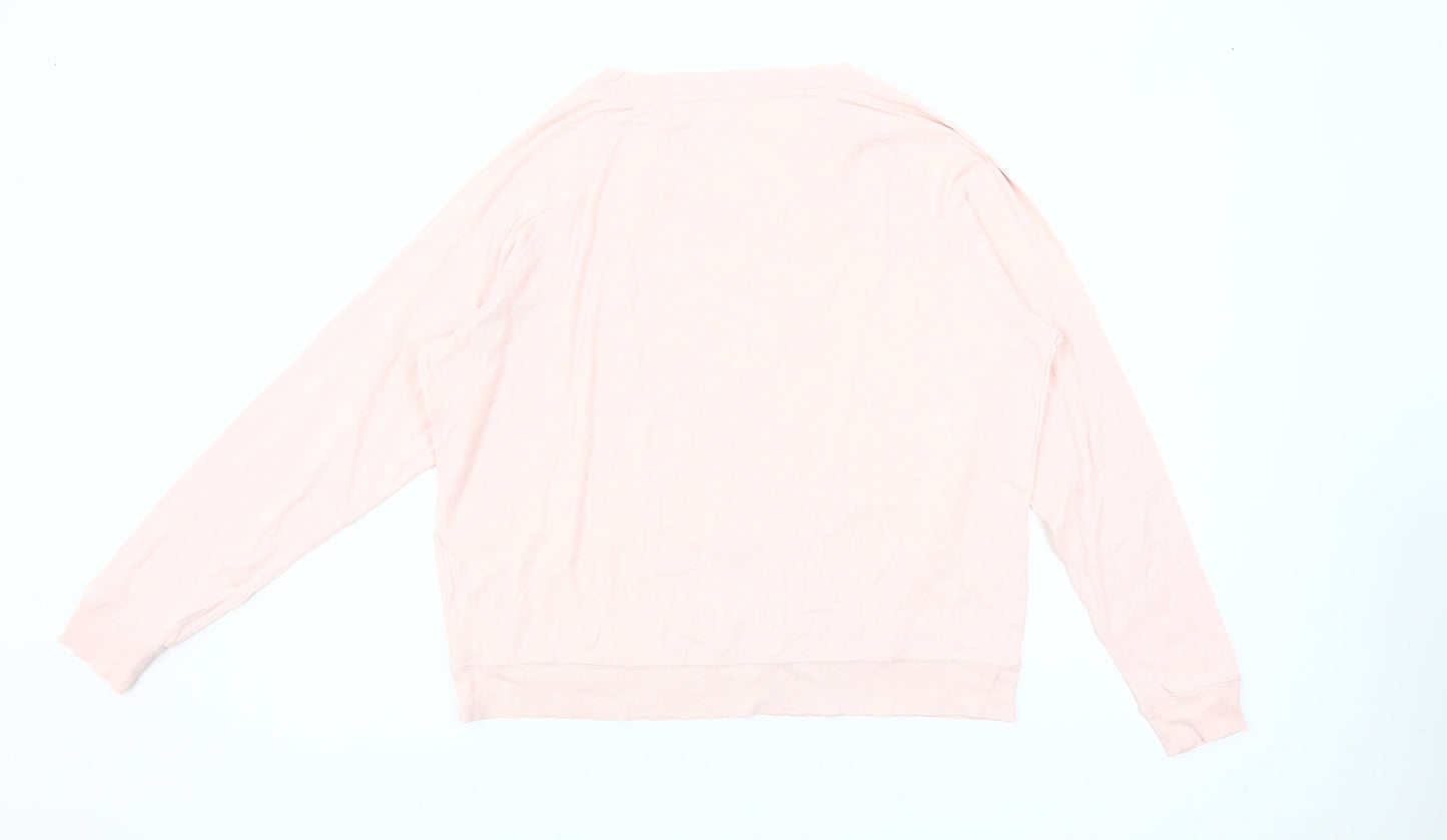 Hush Womens Pink Long Sleeve Crew Neck Jersey Top Size S