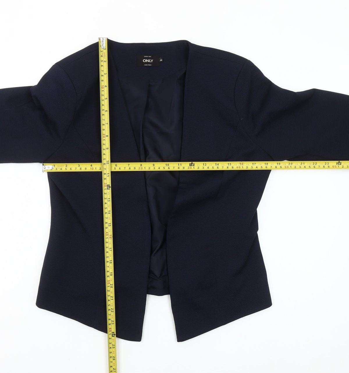 ONLY Womens Blue Tailored Open Front Blazer Jacket Size 10