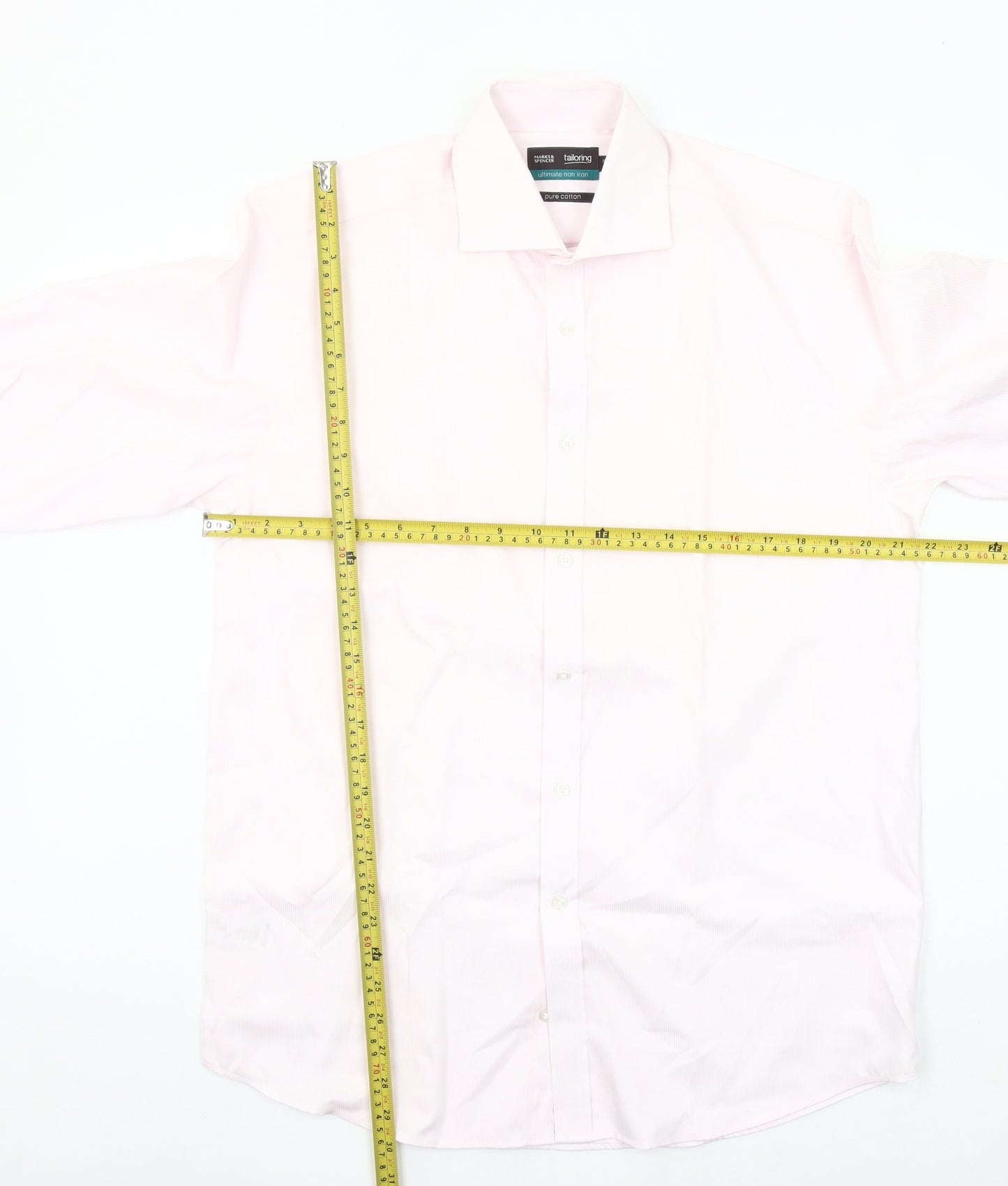 Marks and Spencer Men’s Pink Cotton Formal Dress Shirt 15in Collar