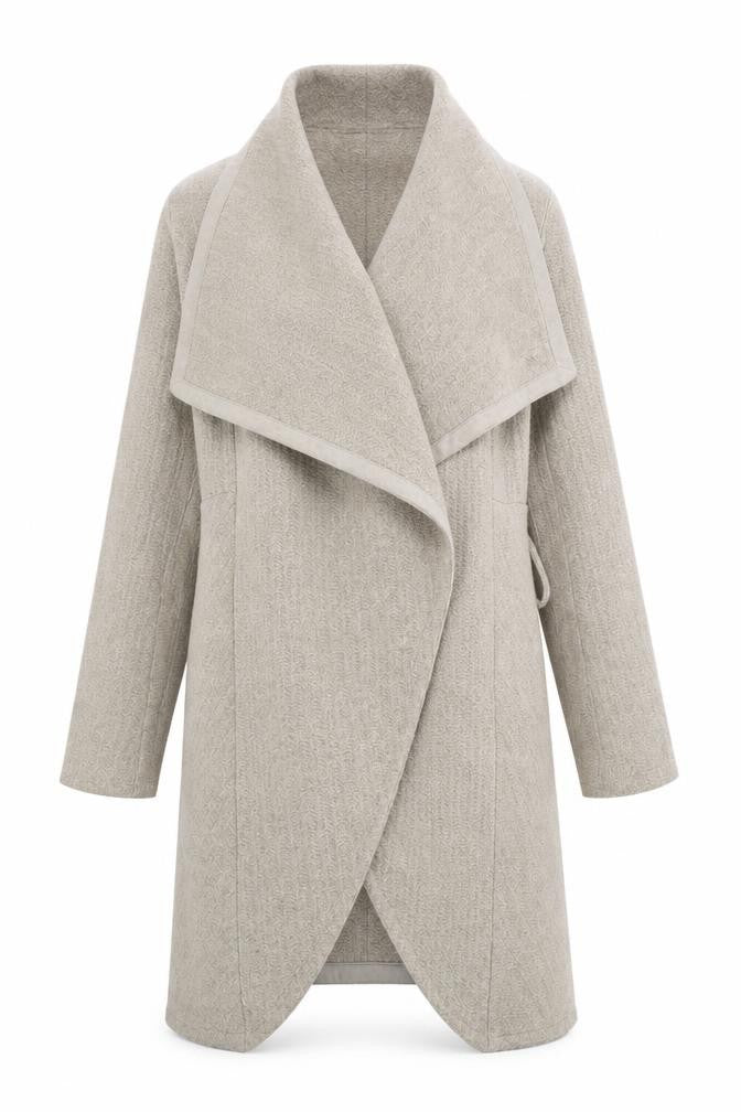Oasis Women’s Beige Wool Blend Mid-Length Overcoat Size S