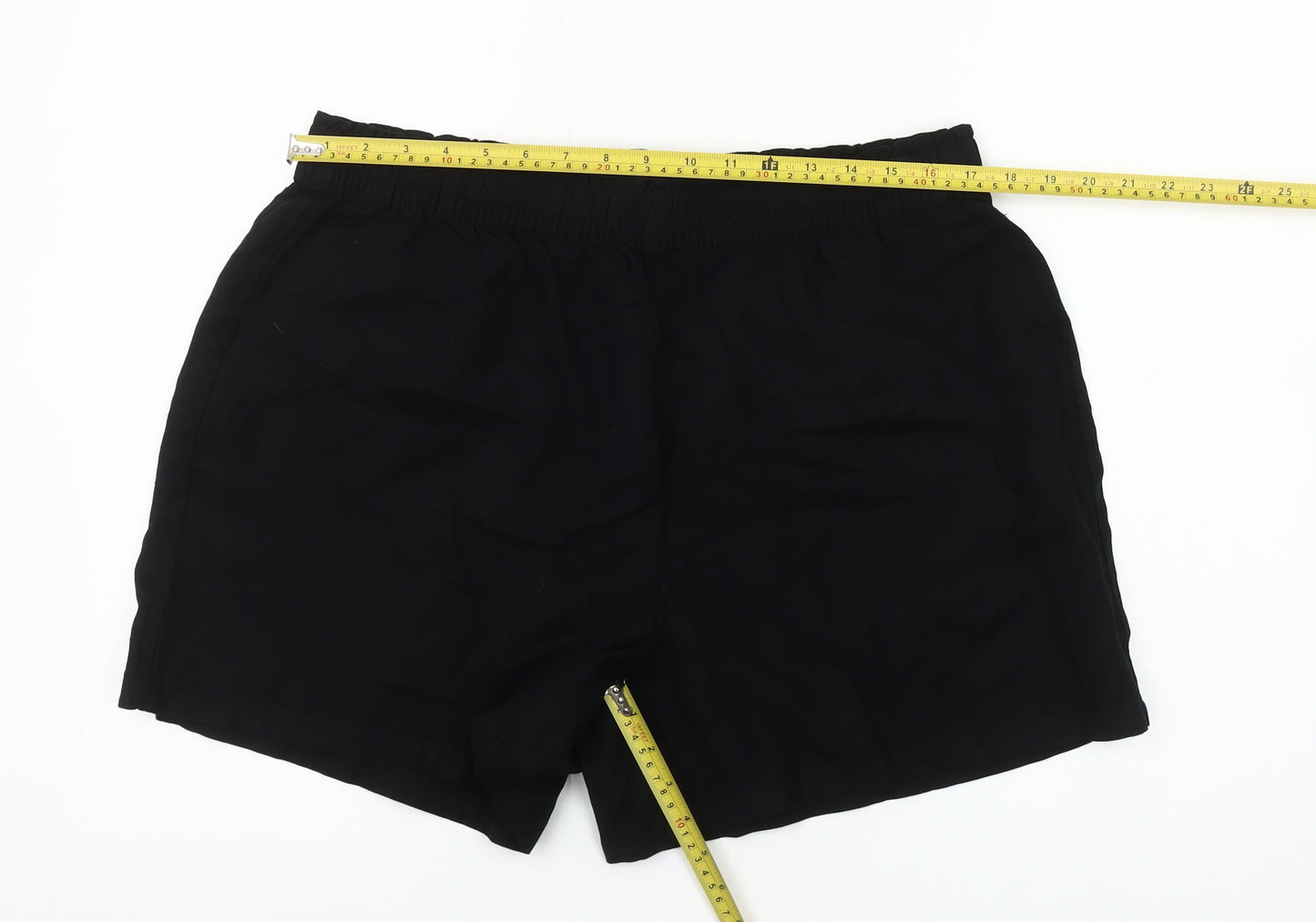 Dunnes Women Black Linen Blend Casual Shorts Size 16