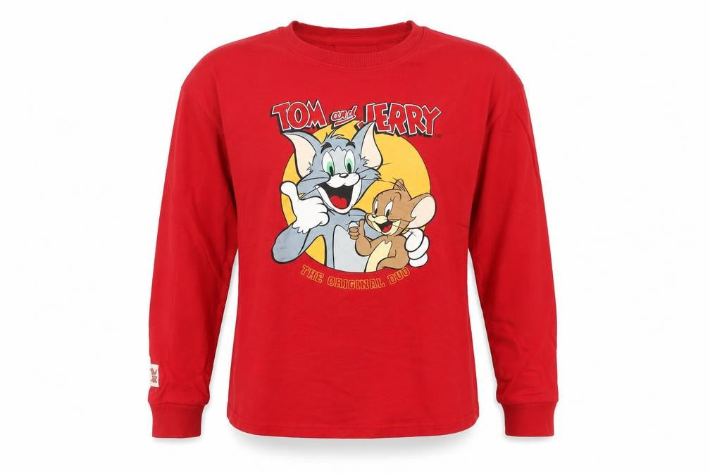 Tom and Jerry Women's Red 10-12 Long Sleeve Cartoon Nightshirt