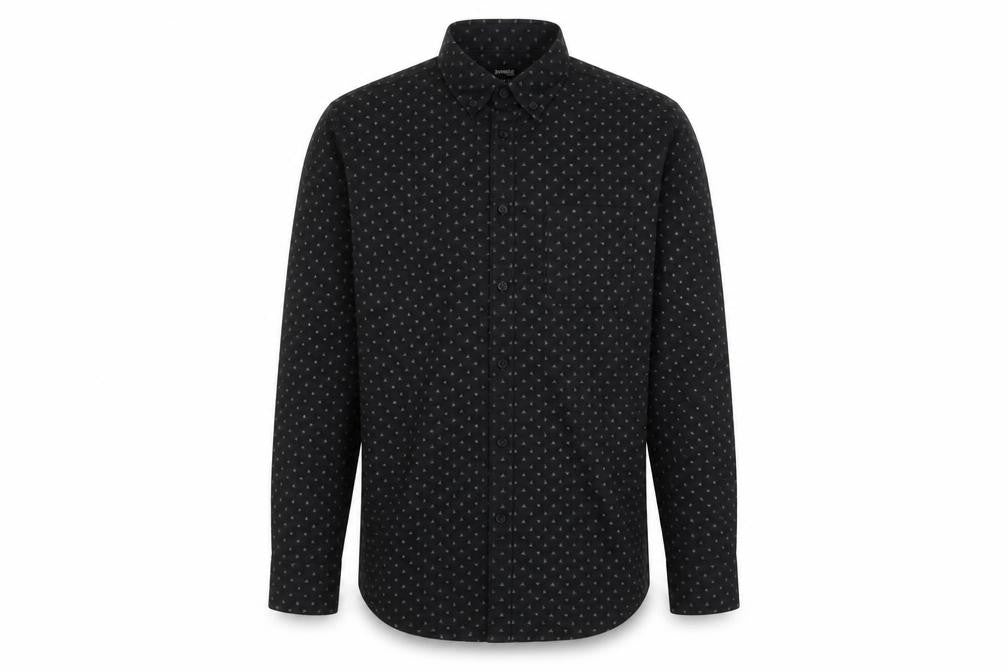 Dunnes Men’s Black Slim Fit Geometric Long Sleeve Shirt M
