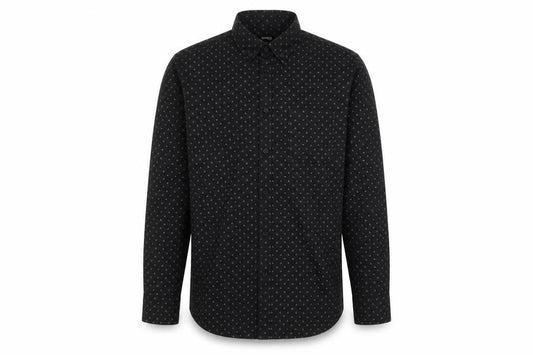 Dunnes Men’s Black Slim Fit Geometric Long Sleeve Shirt M