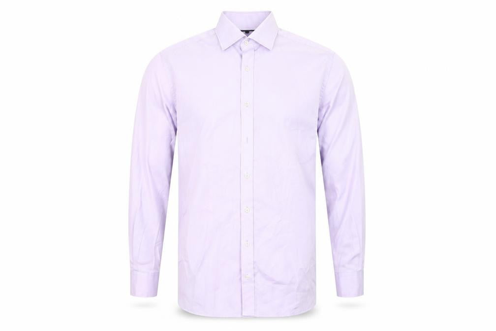 Eterna Men's Purple Modern Fit 16.5 Collar Formal Dress Shirt