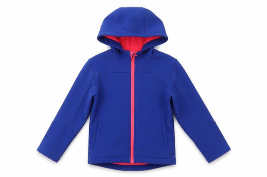 Zakti Boys Blue Softshell Hooded Jacket Coat 5-6Y Water Resistant