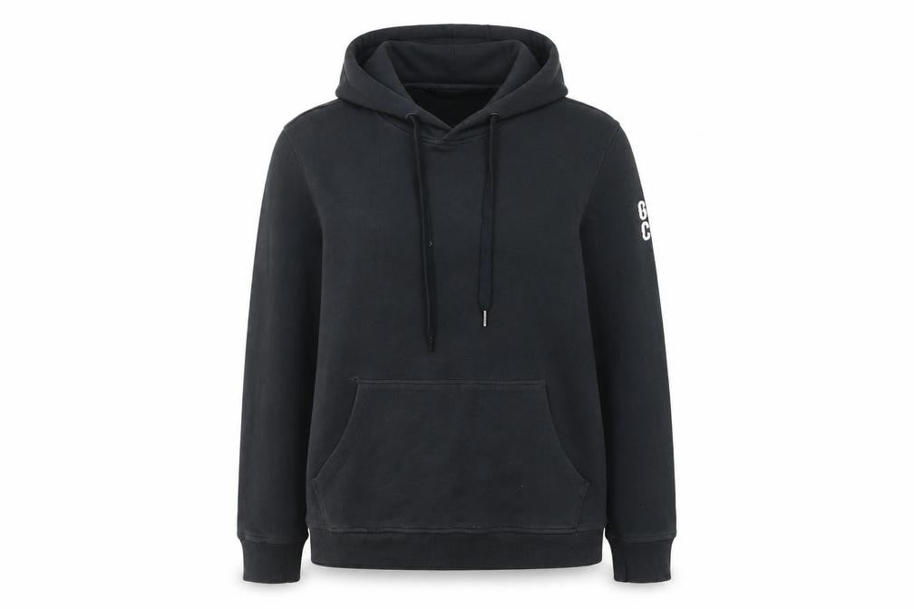 Gym+Coffee Women’s Black Pullover Hoodie Medium With Logo Accents