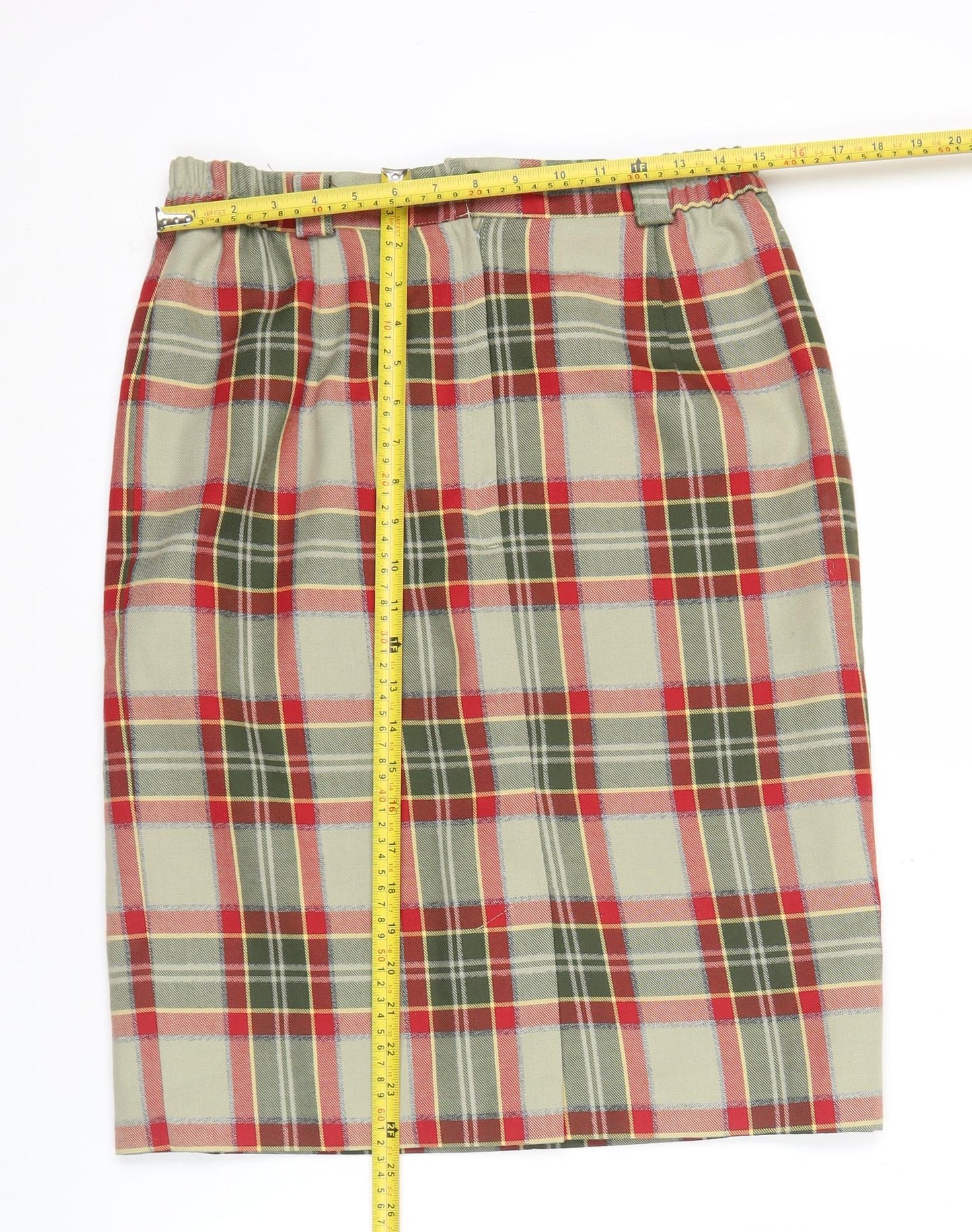 Mona Women’s Multicoloured Plaid Knee Length Skirt Size 14