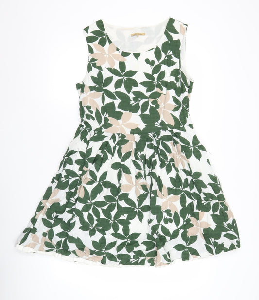 Sweet Miss Women’s Green Floral Fit & Flare Sleeveless Dress L