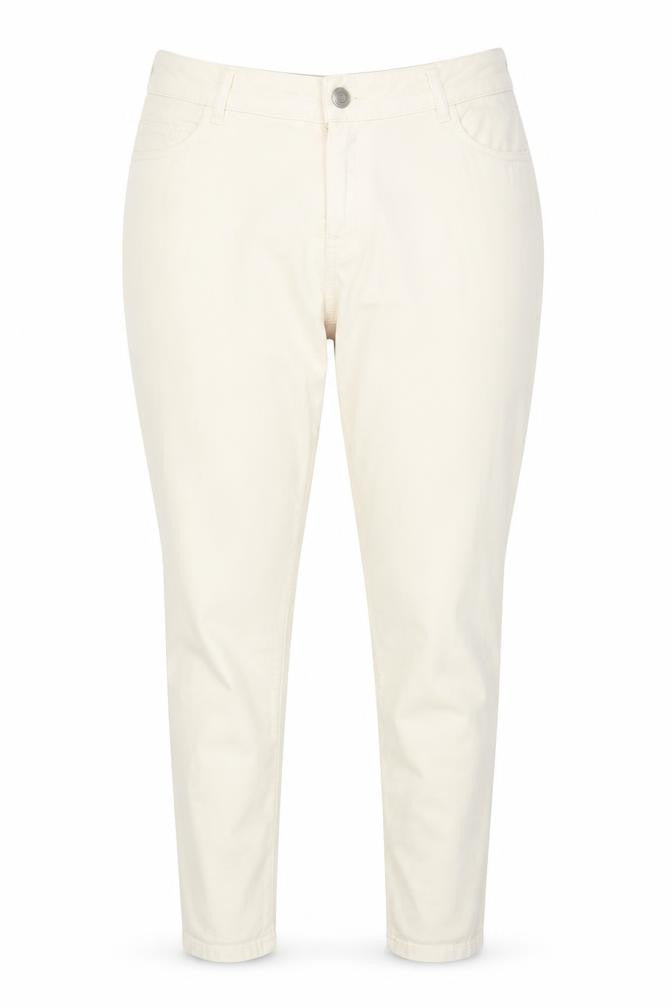 Soyaconcept Womens Ivory Skinny Slim Fit Jeans Size 14 Regular