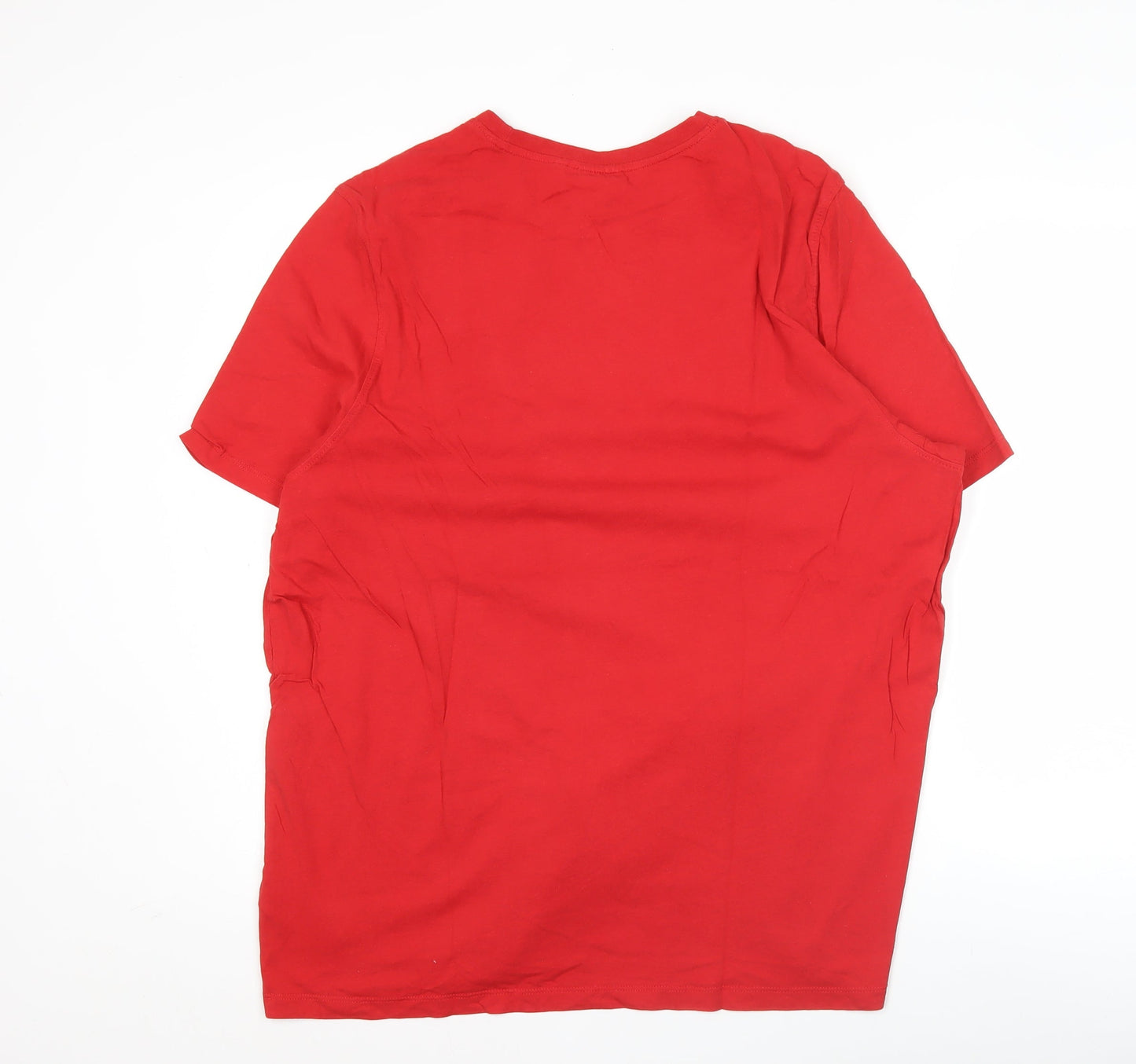 Slazenger Mens Red XL Crew Neck Short Sleeve Cotton T-Shirt