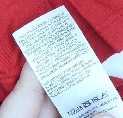 Slazenger Mens Red XL Crew Neck Short Sleeve Cotton T-Shirt